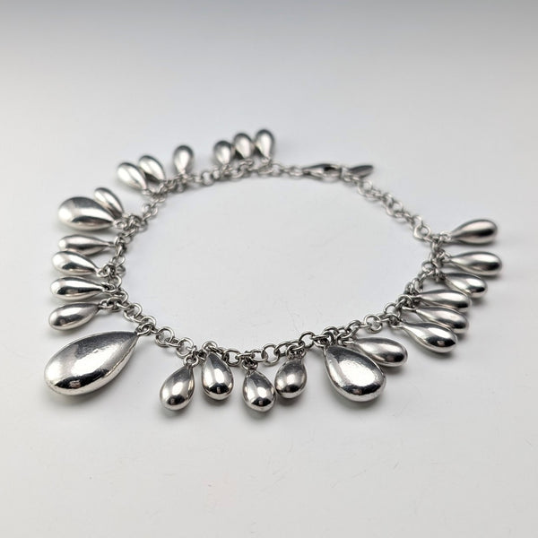 英国ヴィンテージ 純銀製 ドロップ ブレスレット 60g Jasper Conran